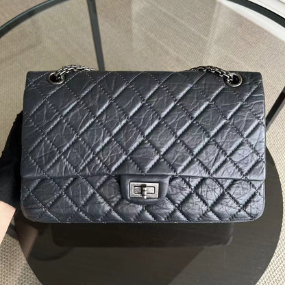 2.55 226 Reissue Quilted Calfskin Grey Gray Silver Hardware Series 16