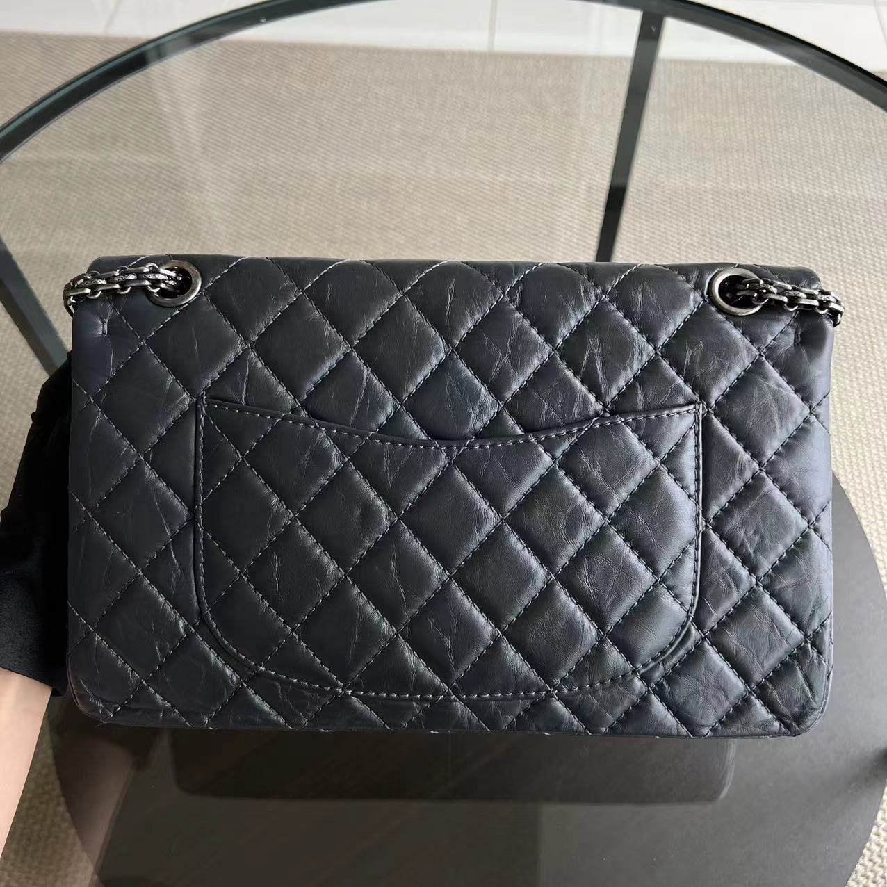 2.55 226 Reissue Quilted Calfskin Grey Gray Silver Hardware Series 16