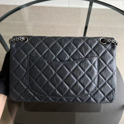 2.55 226 Reissue Quilted Calfskin Grey Gray Silver Hardware Series 16