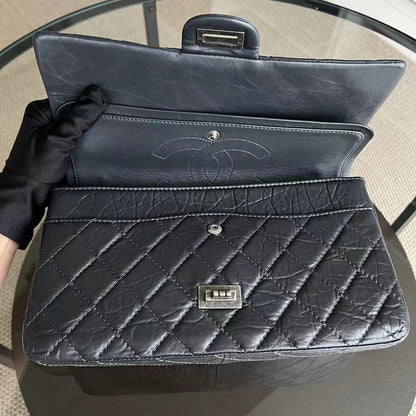 2.55 226 Reissue Quilted Calfskin Grey Gray Silver Hardware Series 16