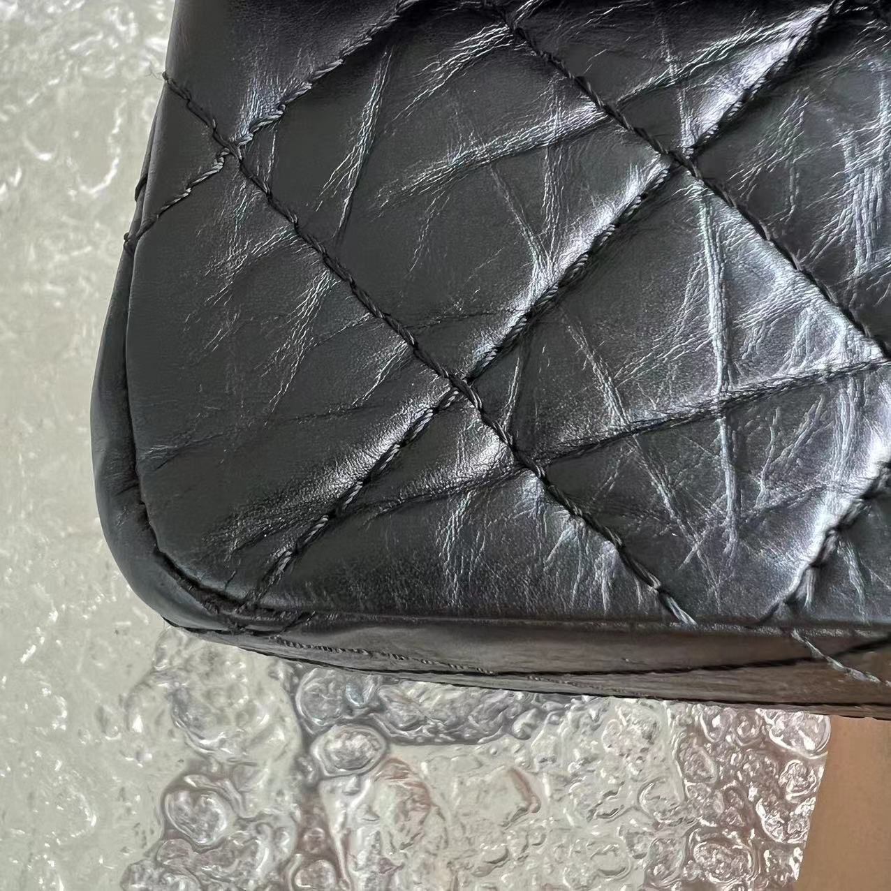 2.55 227 31CM Quilted Calfskin Black Ruthenium Silver Hardware Series 14