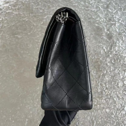 2.55 227 31CM Quilted Calfskin Black Ruthenium Silver Hardware Series 14