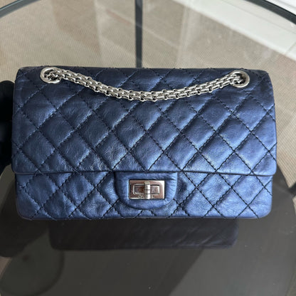 2.55 Medium 225 Reissue Calfskin Iridescent Blue SHW No 11