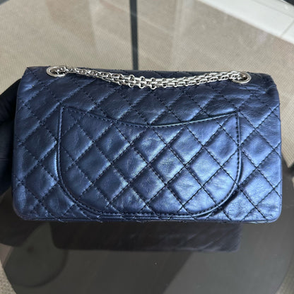 2.55 Medium 225 Reissue Calfskin Iridescent Blue SHW No 11