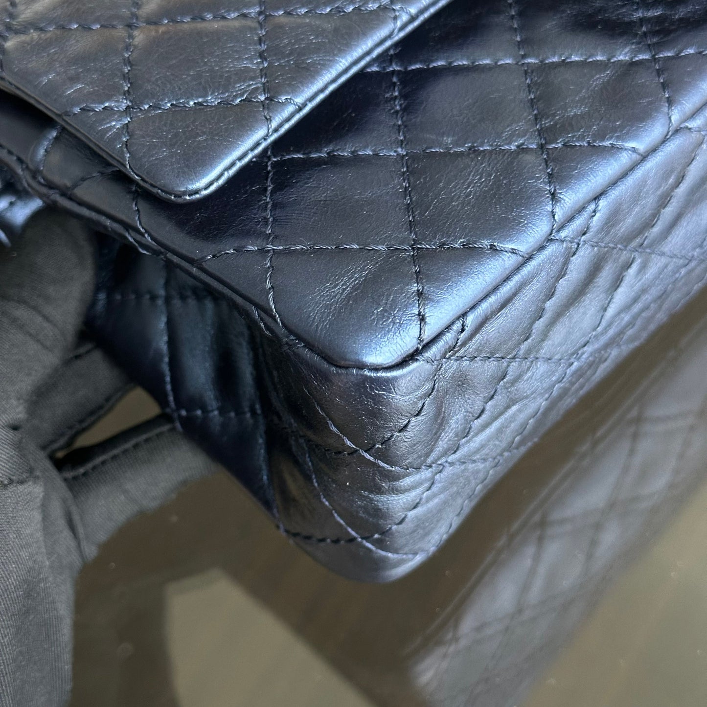 2.55 Medium 225 Reissue Calfskin Iridescent Blue SHW No 11
