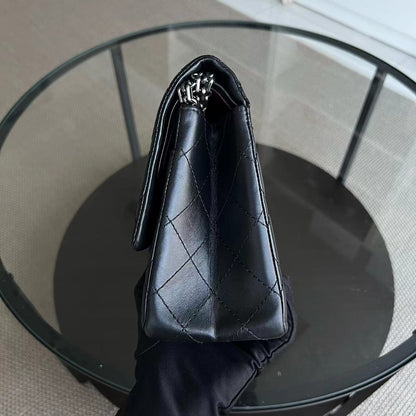 2.55 Reissue 226 28CM Quilted Calfskin Black Silver Hardware