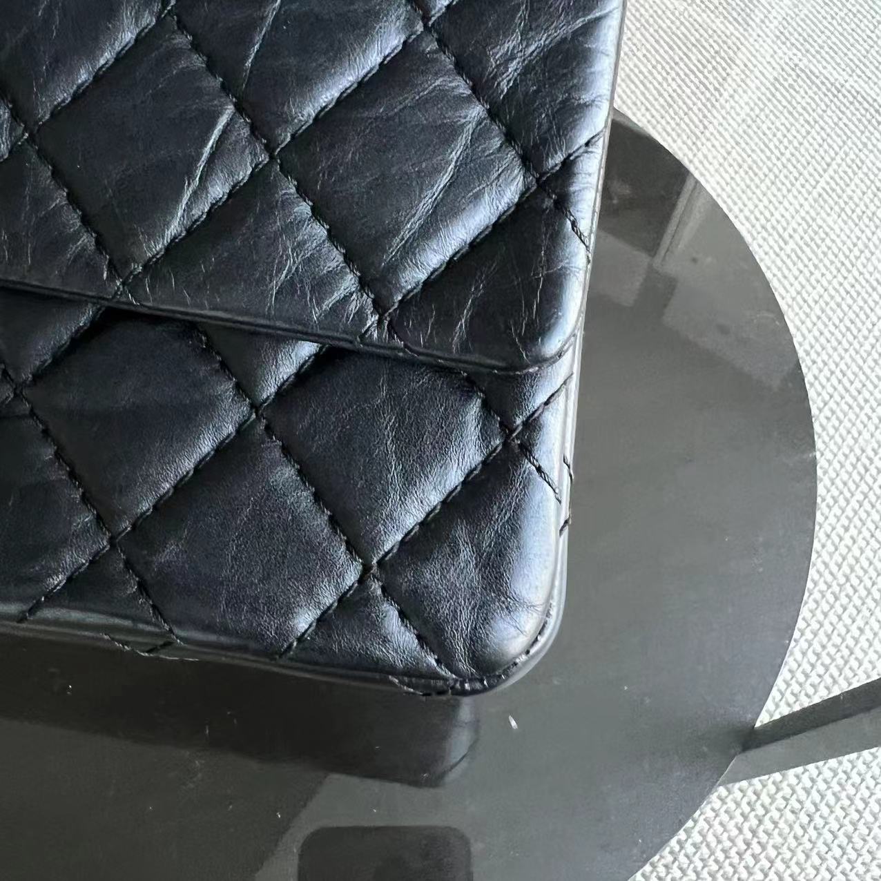 2.55 Reissue 226 28CM Quilted Calfskin Black Silver Hardware