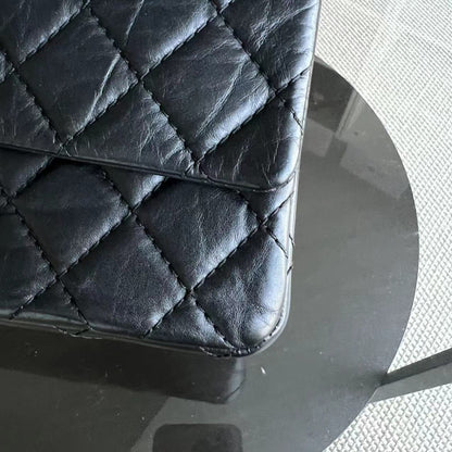 2.55 Reissue 226 28CM Quilted Calfskin Black Silver Hardware