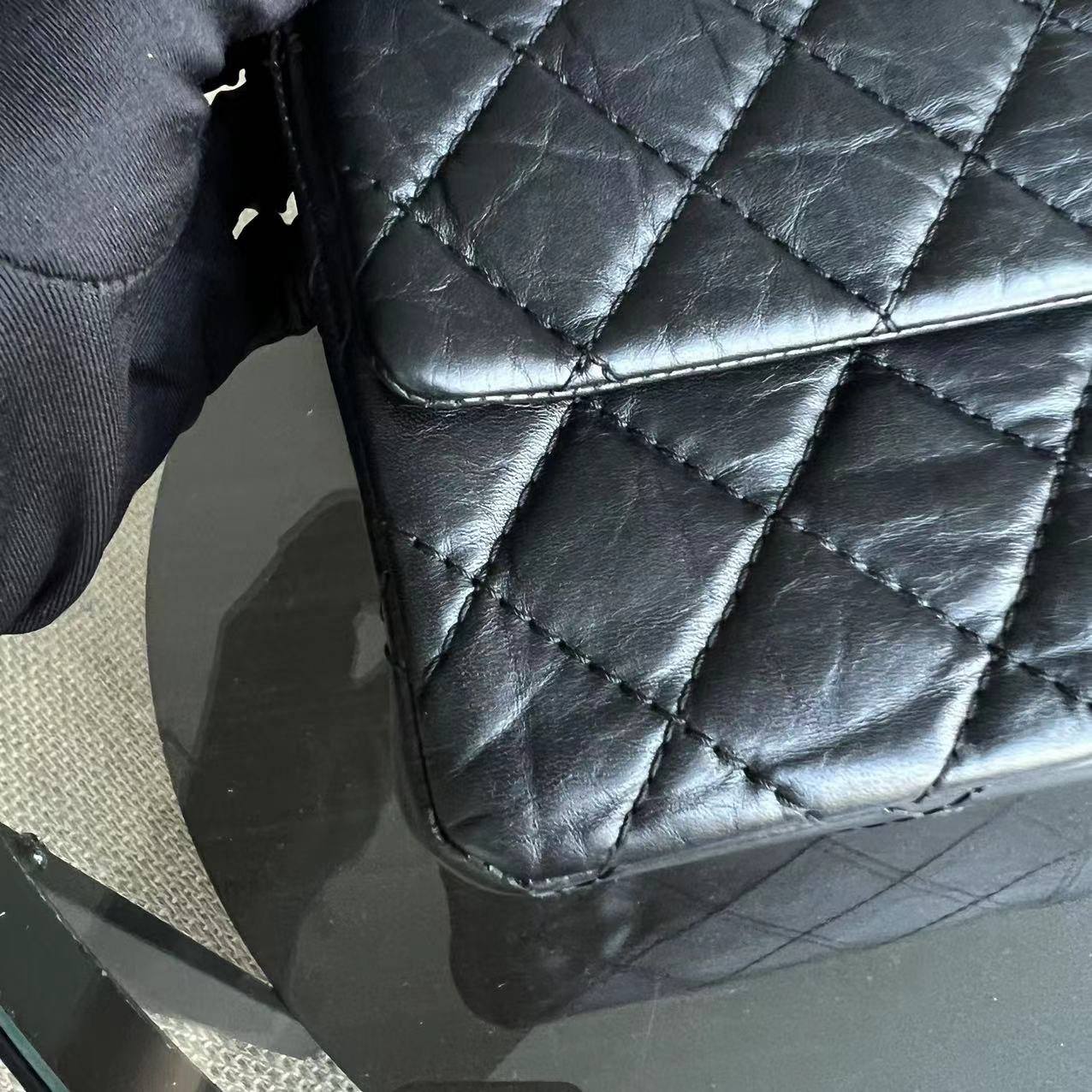 2.55 Reissue 226 28CM Quilted Calfskin Black Silver Hardware