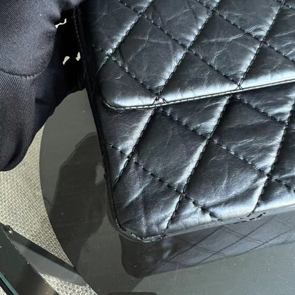 2.55 Reissue 226 28CM Quilted Calfskin Black Silver Hardware