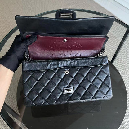 2.55 Reissue 226 28CM Quilted Calfskin Black Silver Hardware