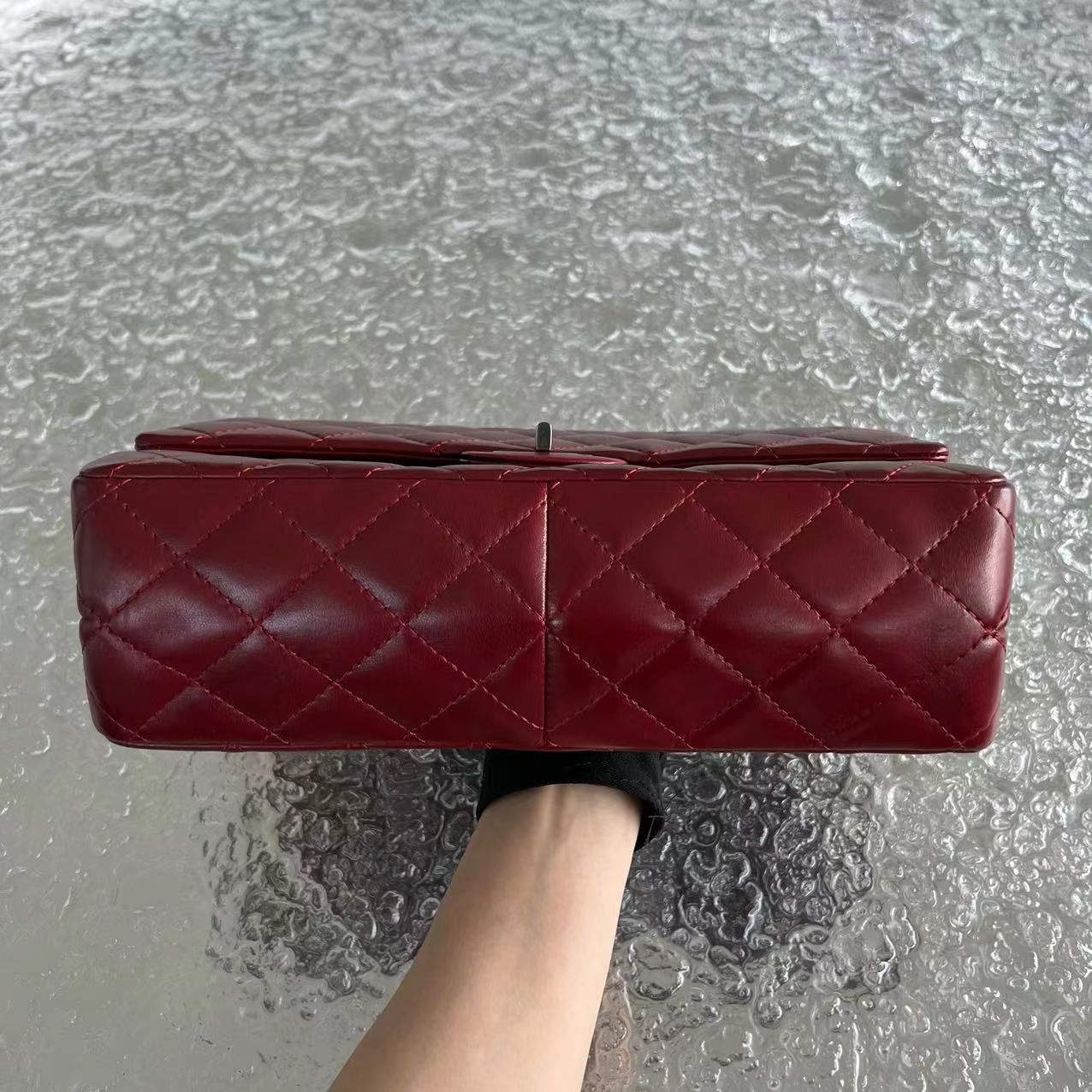 2.55 Reissue 226 Medium Quilted Glazed Calfskin Burgundy Silver Hardware Series 13