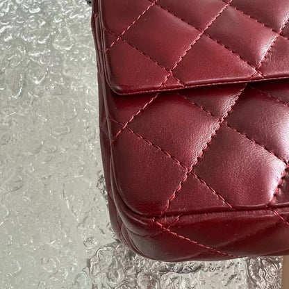 2.55 Reissue 226 Medium Quilted Glazed Calfskin Burgundy Silver Hardware Series 13