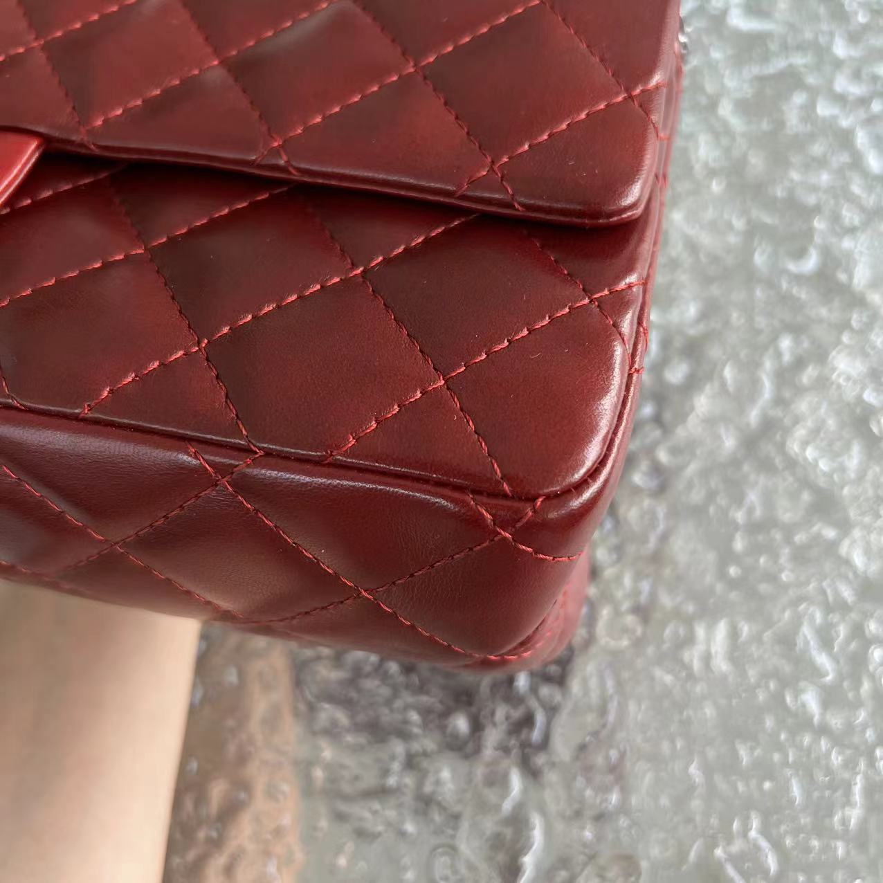 2.55 Reissue 226 Medium Quilted Glazed Calfskin Burgundy Silver Hardware Series 13