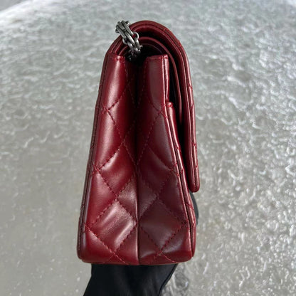 2.55 Reissue 226 Medium Quilted Glazed Calfskin Burgundy Silver Hardware Series 13