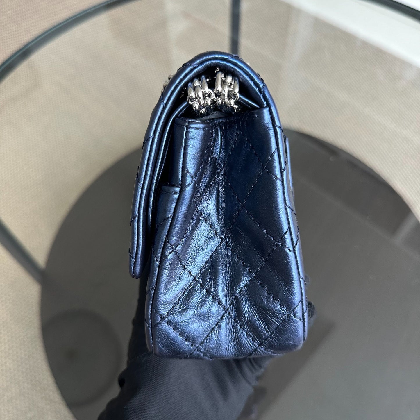 2.55 Reissue Calfskin Iridescent Blue SHW No 11