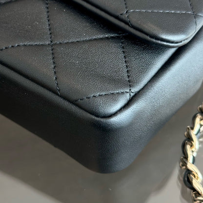 2020 Elegant Resin Chain Classic Flap Quilted Lambskin Black GHW No 29