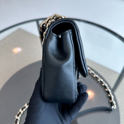 2020 Elegant Resin Chain Classic Flap Quilted Lambskin Black GHW No 29