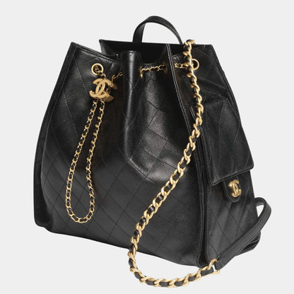 Chanel 25 Large Backpack Grained Calfskin & Gold-Tone Metal