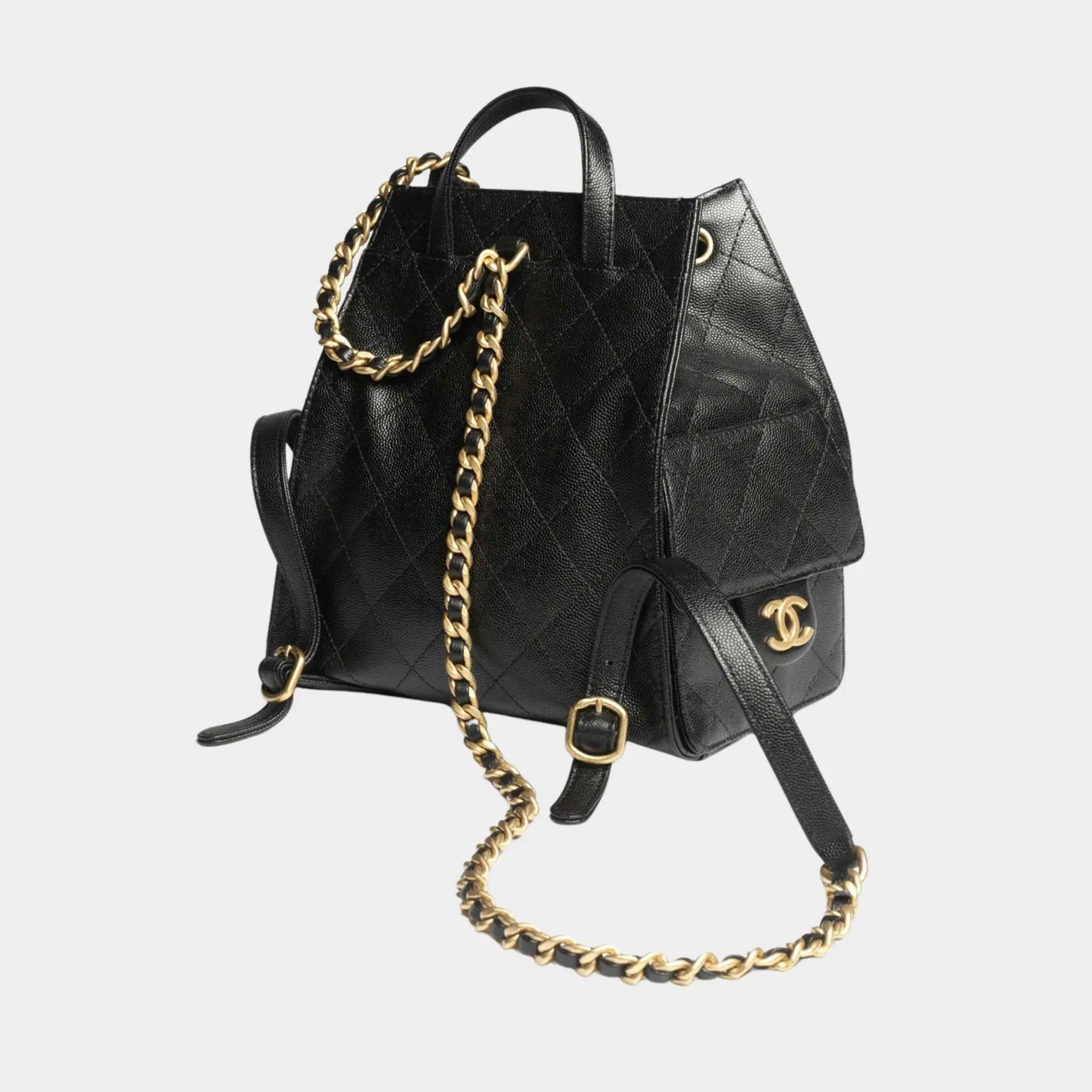 25 Medium Backpack Grained Calfskin & Gold-Tone Metal