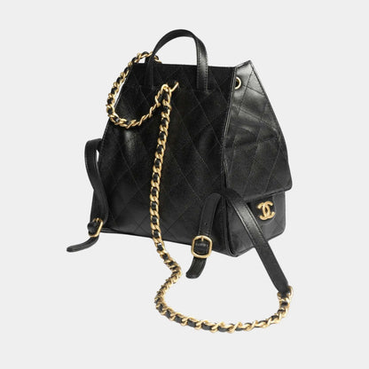 25 Medium Backpack Grained Calfskin & Gold-Tone Metal