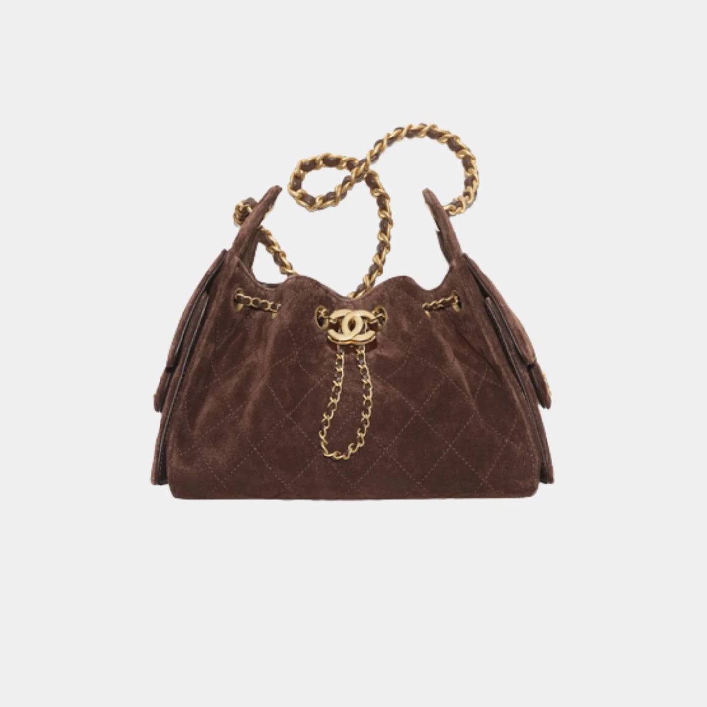 25 Mini Handbag Suede Calfskin & Gold Metal