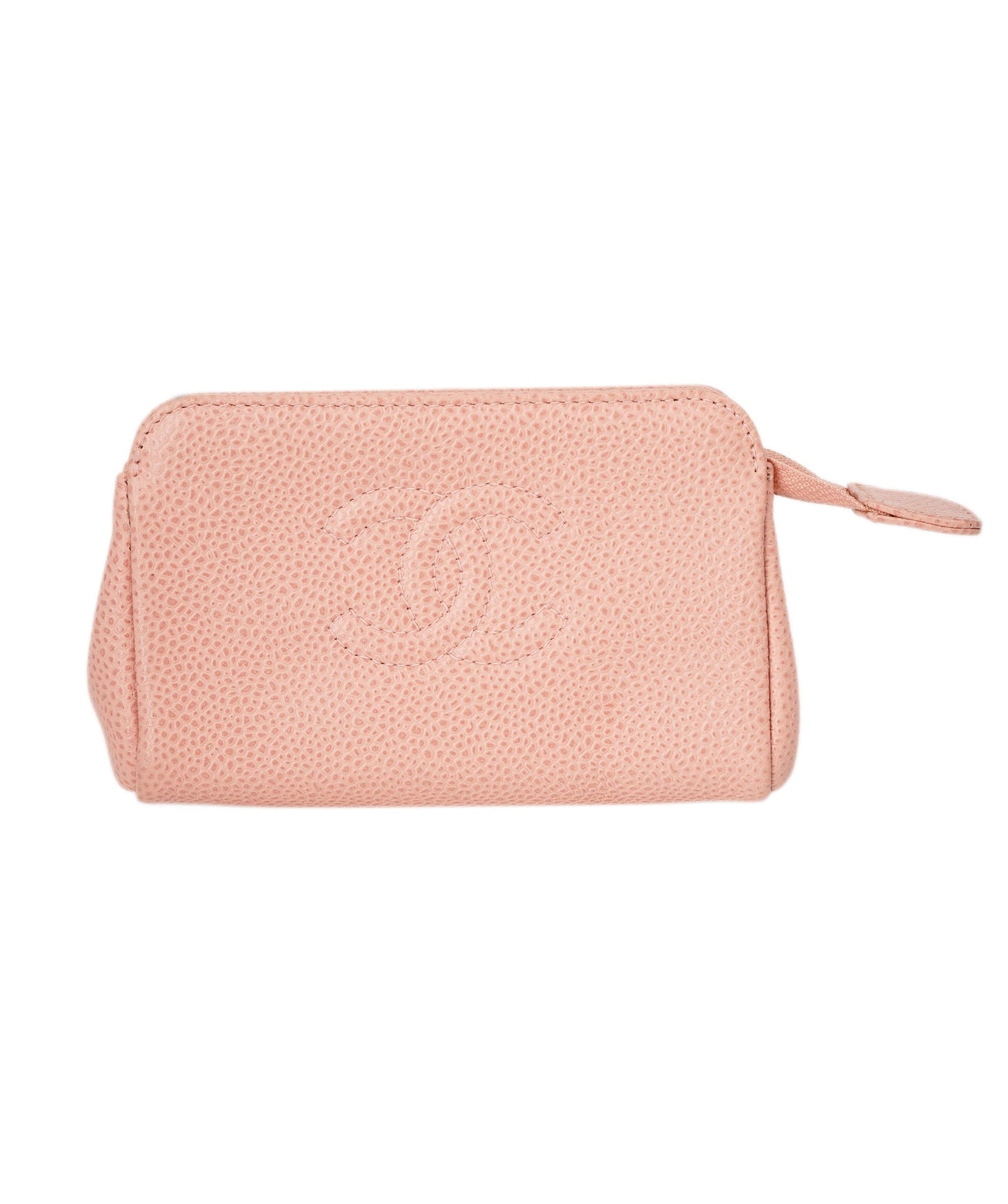 CHANEL COCO Mark Coin Purse Caviar Skin Pink CC Auth bs15464 DBXS1642