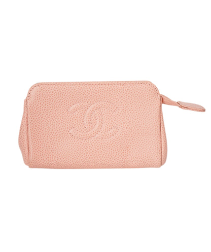 CHANEL COCO Mark Coin Purse Caviar Skin Pink CC Auth bs15464 DBXS1642