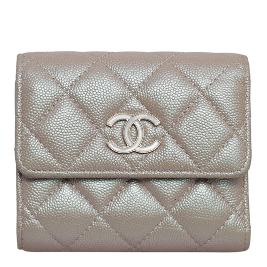 Chanel Irridescent Caviar Tri-Fold Wallet 03438A