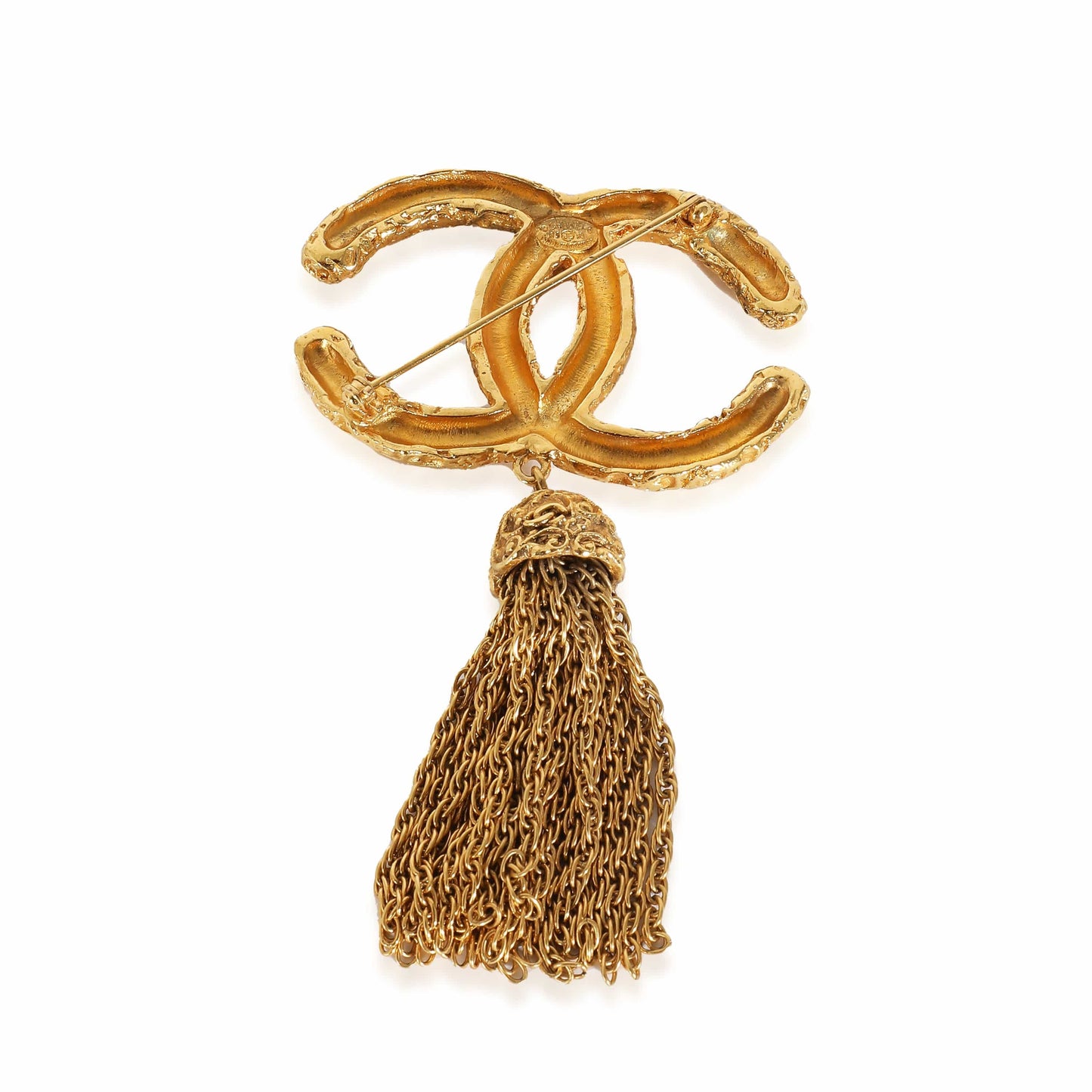 Chanel Vintage Gold Tassel Brooch ULC1043