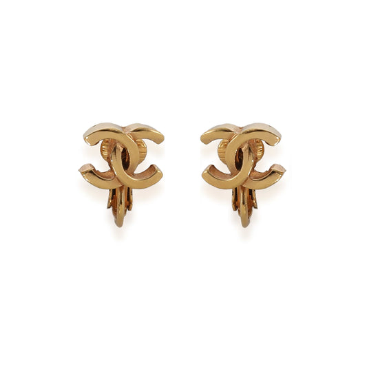 Chanel CC Vintage Gold Clip on Earrings ULC1037