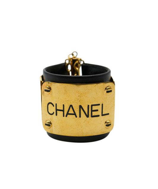 Chanel CC Wide Leather Cuff ASL4522