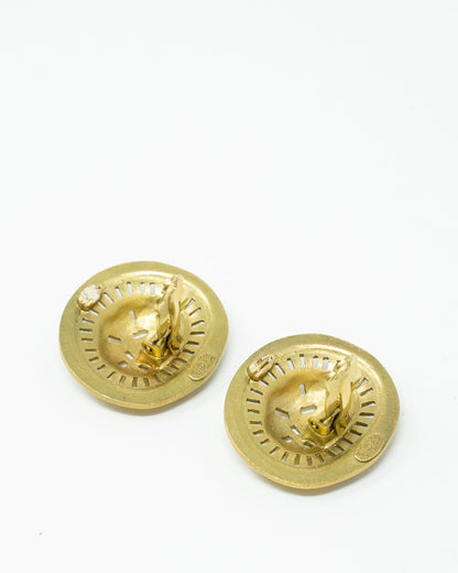 Chanel Gold Clip On Earrings ASL2079