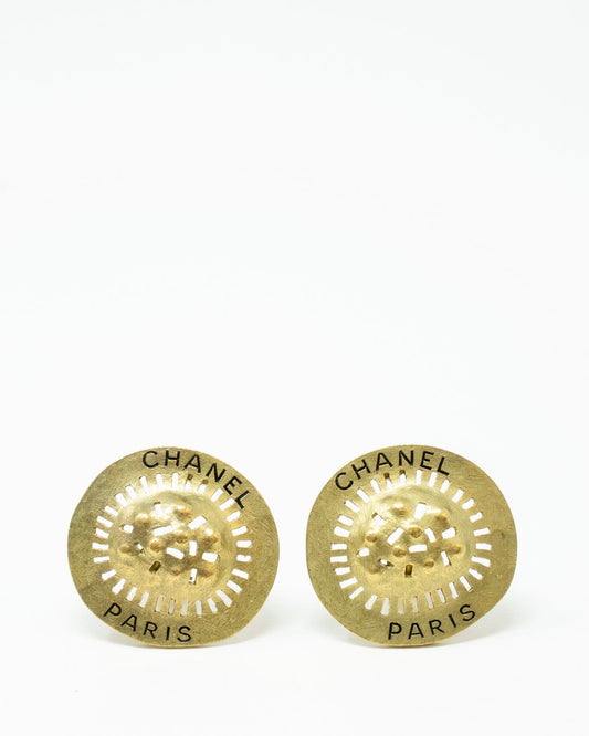 Chanel Gold Clip On Earrings ASL2079