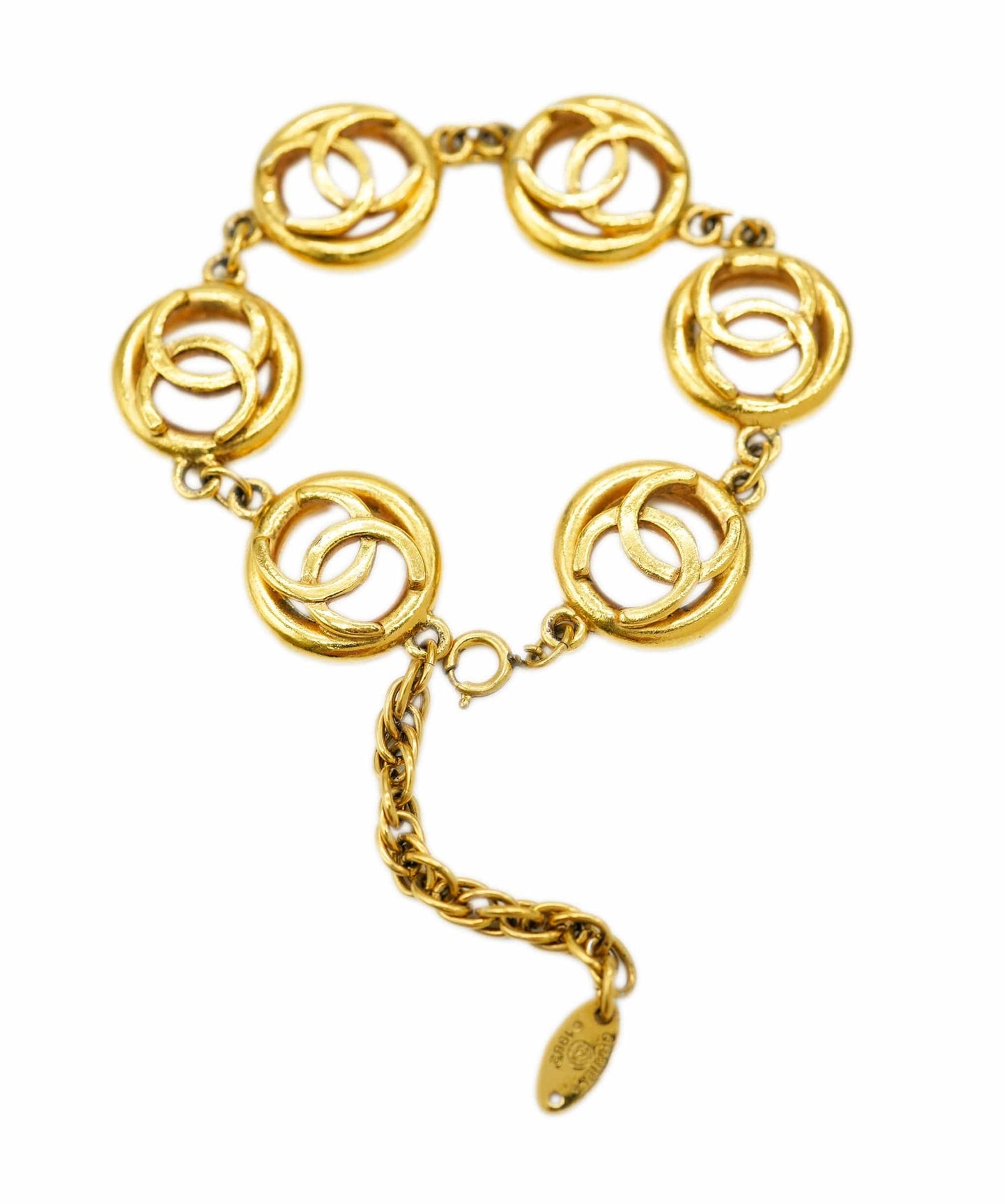 Chanel Vintage Bracelet Gold Cut Out 5 CC Motif AVC1878