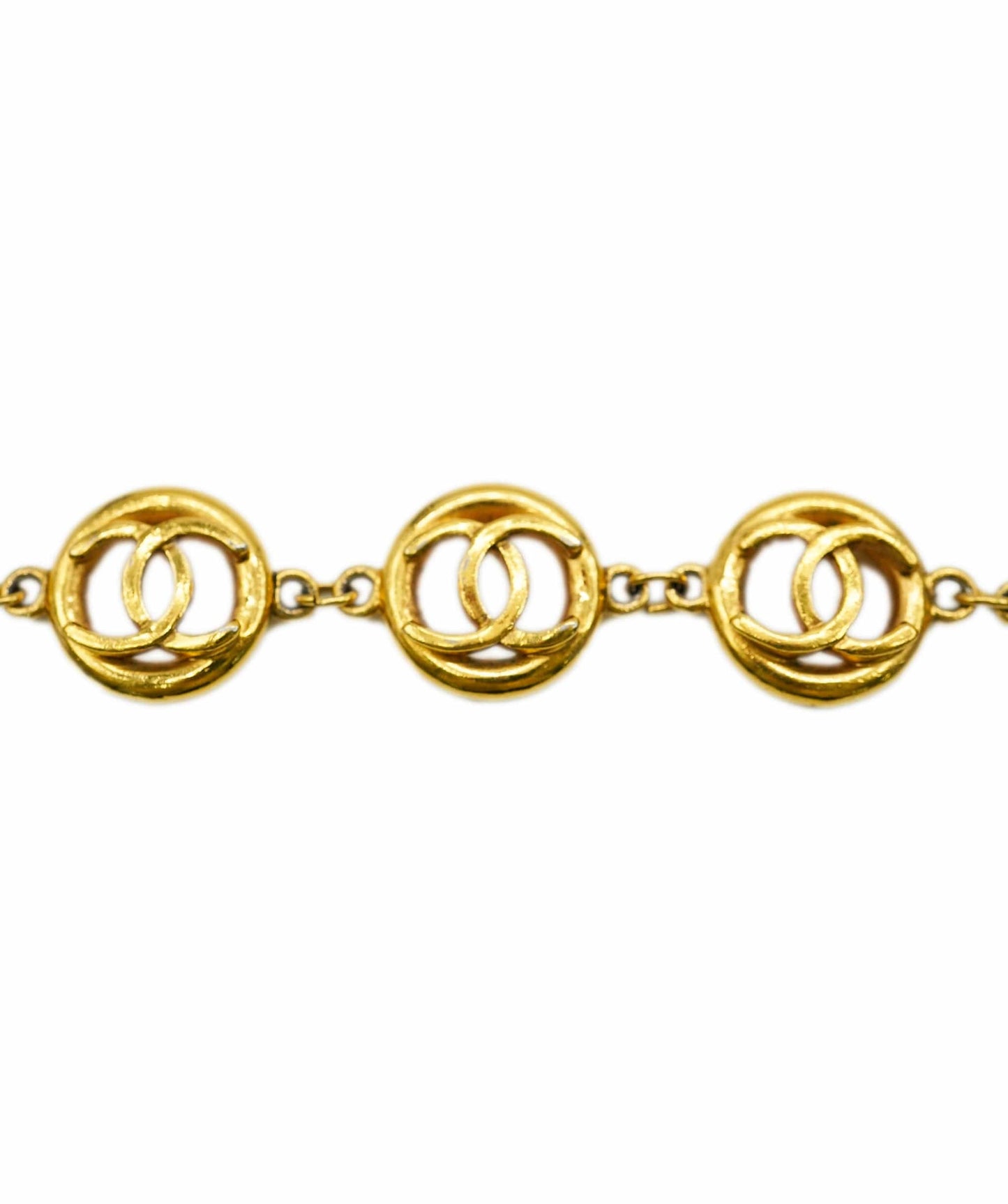 Chanel Vintage Bracelet Gold Cut Out 5 CC Motif AVC1878