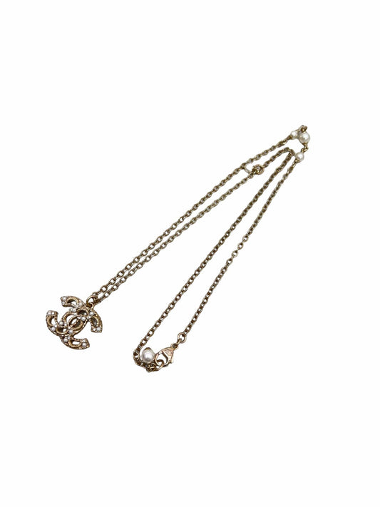 Chanel Vintage Necklace CC Flank Beads SKC1613