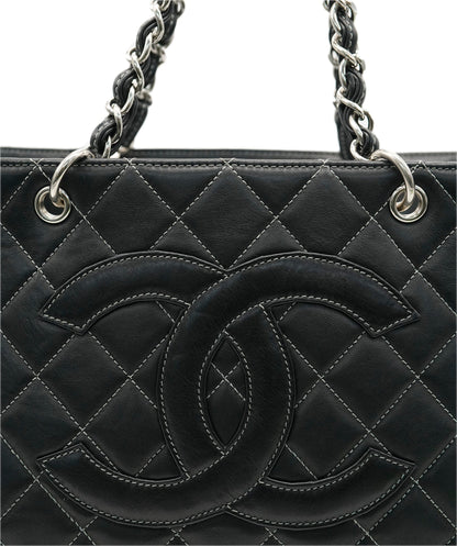 CHANEL Big COCO Chain Shoulder Bag Leather Black DBXS2169