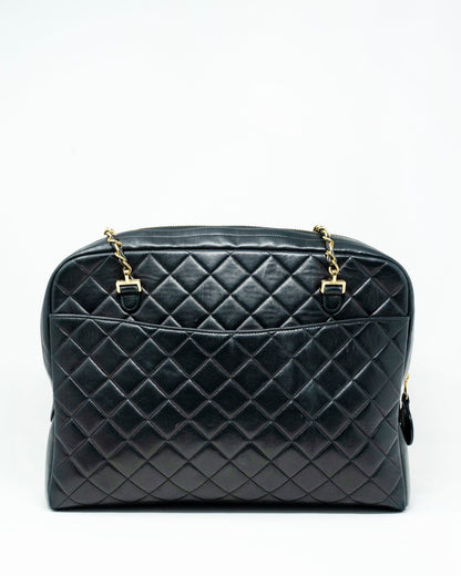 Chanel black lambskin quilted bag  - AGL1962