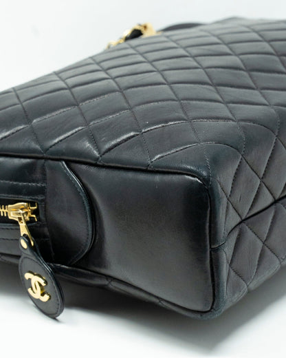 Chanel black lambskin quilted bag  - AGL1962