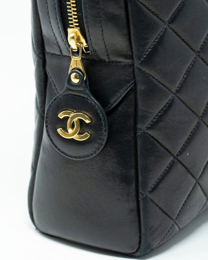 Chanel black lambskin quilted bag  - AGL1962