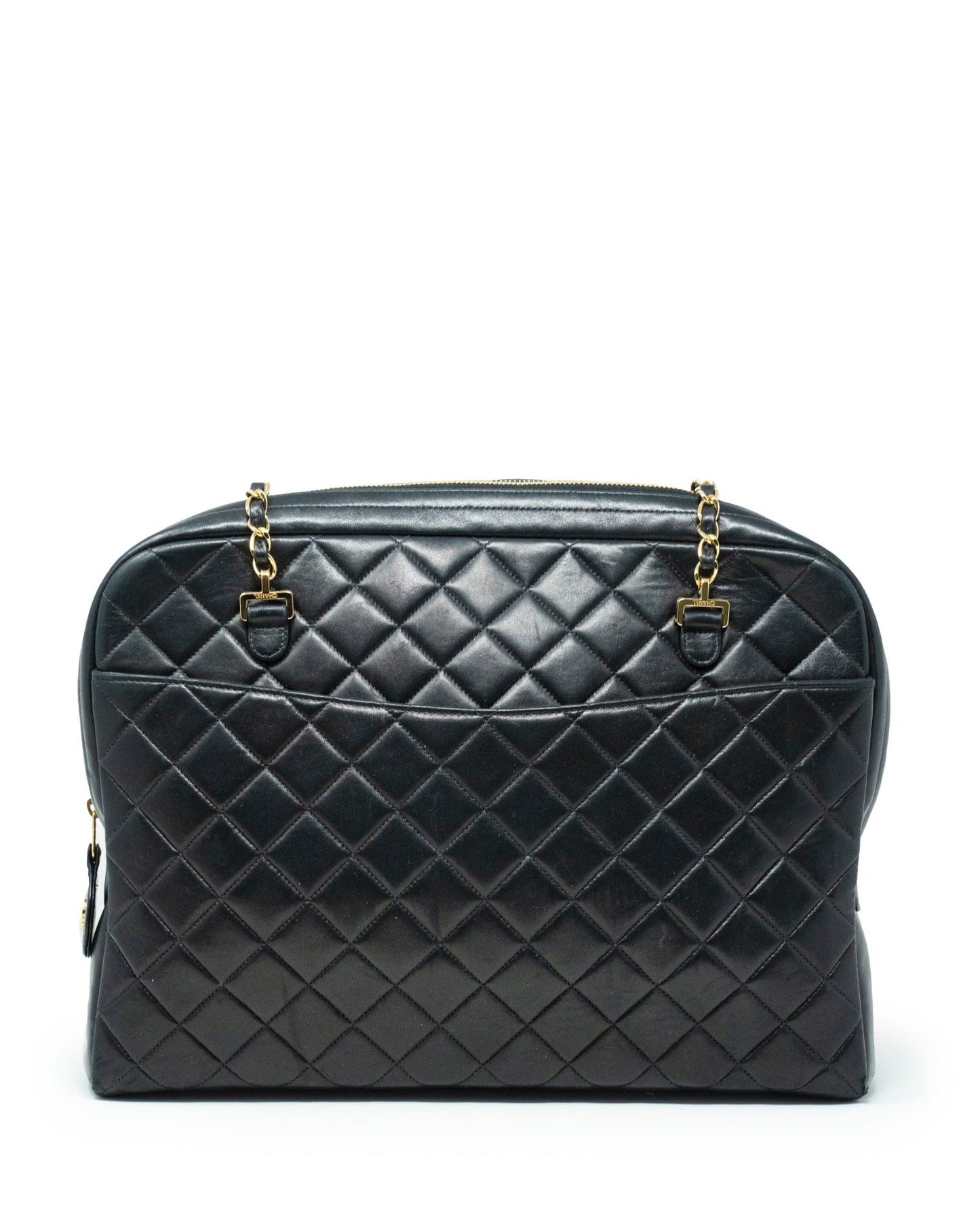 Chanel black lambskin quilted bag  - AGL1962