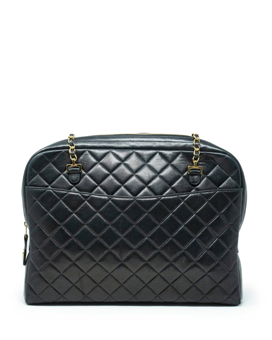 Chanel black lambskin quilted bag  - AGL1962