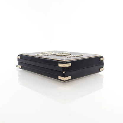 Chanel Black Lambskin Room Card Minaudiere Evening Bag L-03BKIN
