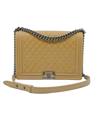 Chanel Boy Patent Beige Large RJC3253
