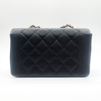 Chanel Vintage Diana Small Black Caviar GHW ASC3888
