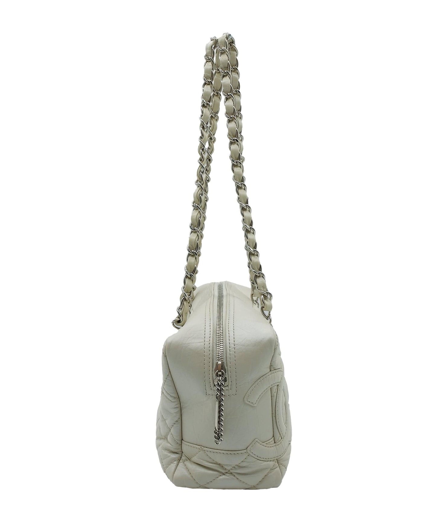 CHANEL CHAINED CAMBON BAG CREAM SHW AVC1894