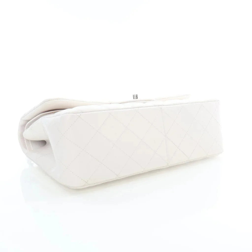 Chanel Classic Double Flap Jumbo White Caviar L-Y1LHVQ