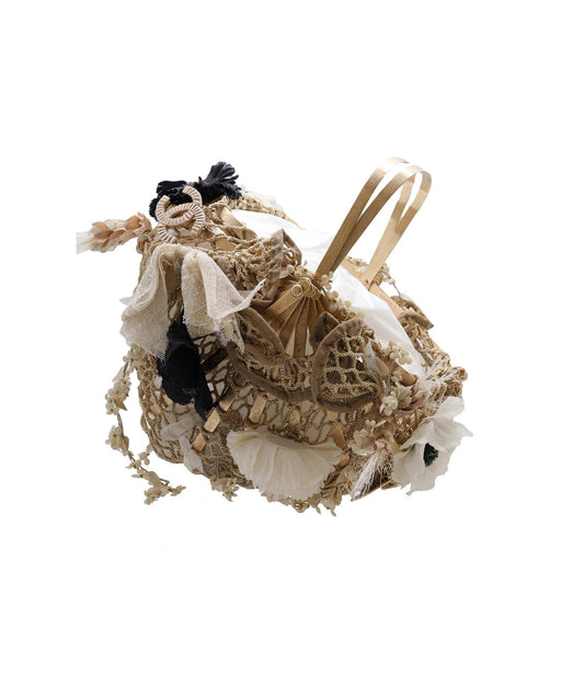 CHANEL COCOMARK BASKET BAG BEIGE METAL MESH DXBS2196