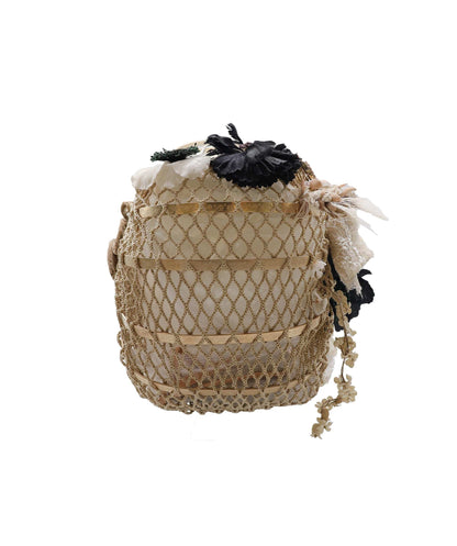 CHANEL COCOMARK BASKET BAG BEIGE METAL MESH DXBS2196